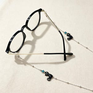 Cat Pendant Eyeglass Chain: 14K Gold Plated Kitten Glasses Strap image 7