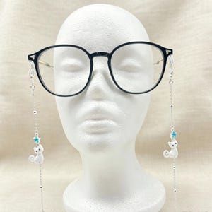 Cat Pendant Eyeglass Chain: 14K Gold Plated Kitten Glasses Strap image 9