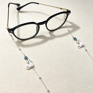 Cat Pendant Eyeglass Chain: 14K Gold Plated Kitten Glasses Strap image 5