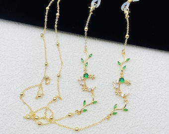 Brillenketting maan en boomtak, trendy sleutelkoord voor dameszonnebrillen, brilaccessoires