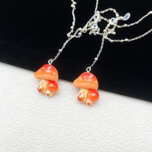 Cute mushroom pendant eyeglass chain, forest mushroom, handmade eyeglass chain, eyeglass accessories