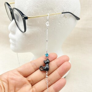 Cat Pendant Eyeglass Chain: 14K Gold Plated Kitten Glasses Strap image 10