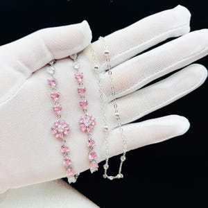 Rosa Kristall Brillenkette, modische Damen Brillenkette, Edelstein Brillenkette, Brillenzubehör