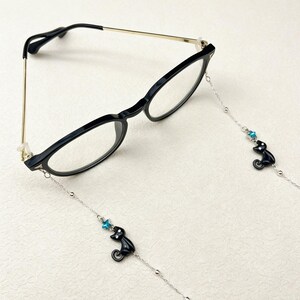 Cat Pendant Eyeglass Chain: 14K Gold Plated Kitten Glasses Strap image 4