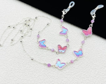 Brillenketting met vlinderhanger, modieuze brilaccessoires