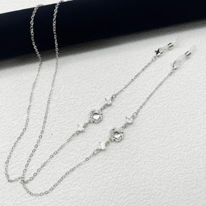 Moonstone Glasses Chain, Zircon Moon Pendant Glasses Chain, Fashion Women&#39;s Sunglasses Hanging Chain, Glasses Accessories