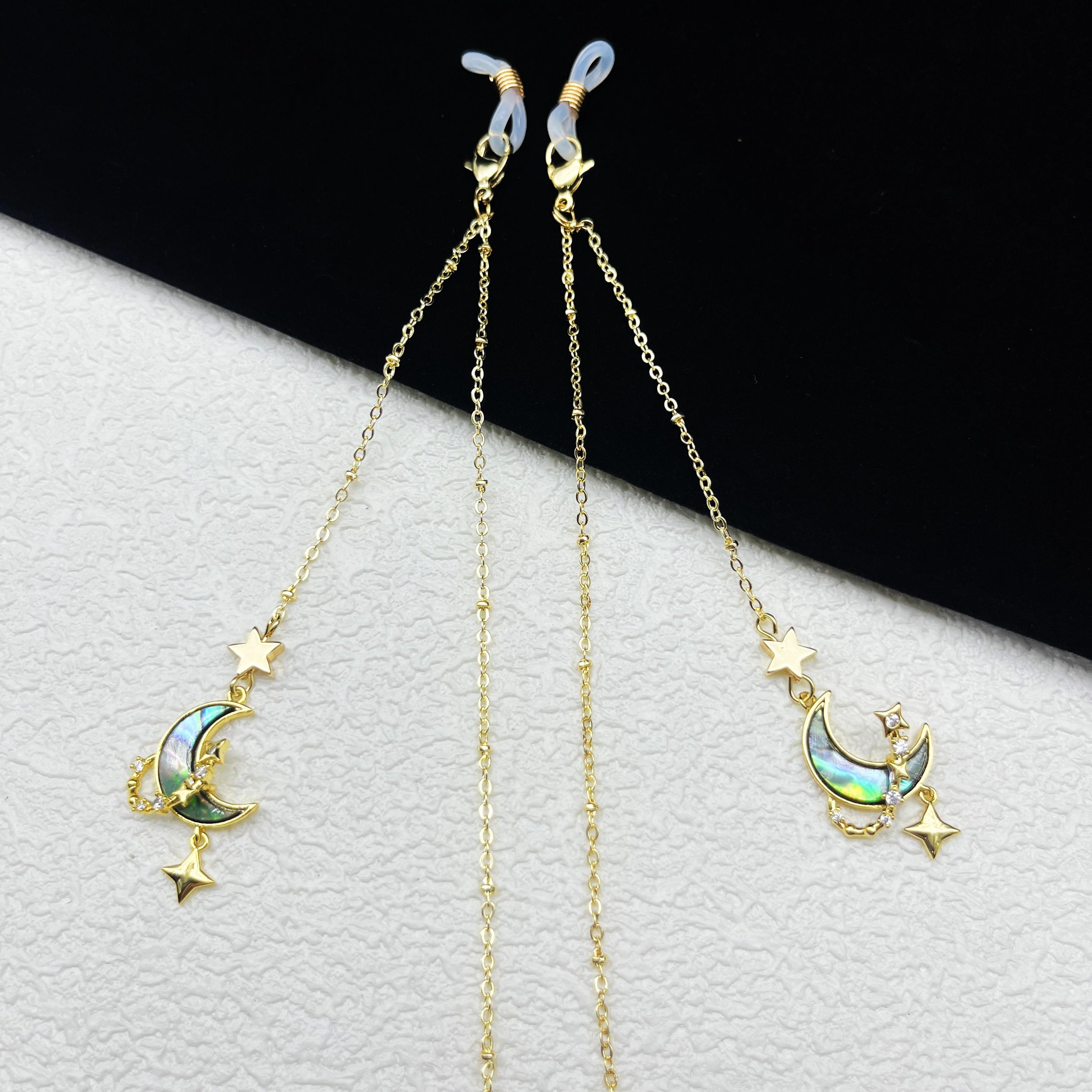 Star and Moon Pendant Glasses Chain