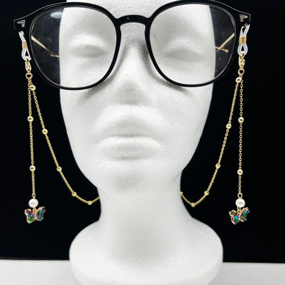 Eyeglass Strap Black Butterfly Chain Eoperou Glasses Chain Simple Style Reusable Alloy Women  main image 3