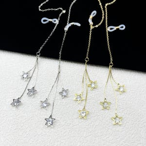 Star pendant glasses chain, fashionable women&#39;s sunglasses chain, sparkling star glasses chain, glasses accessories, gifts