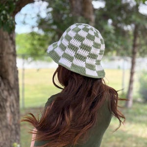 Crochet Bucket hat Checkered