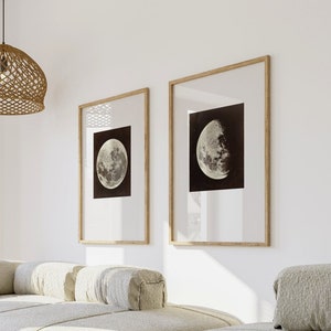 2er-Set Vintage Mondphasen-Drucke | Zwei Vintage Astronomie Bilder, Mond Wand Kunst, Himmlische Hexerei Poster, Space Themed Wohnkultur 25