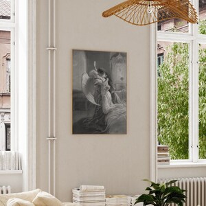 Rencontre romantique avec Mihaly Von Zichy (Le Démon) | Illustration vintage, impression Lucifer et Tamara, affiche d&#39;art Angel Kiss, photos