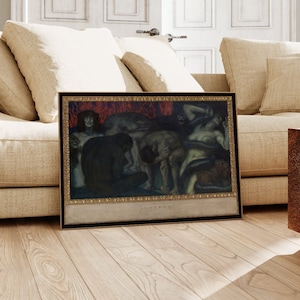 Franz von Stuck Inferno | Christian Painting, Vintage Print, Fine Wall Art, Dante Alighieri Poster, Artwork, Pictures of Hell