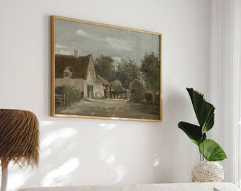 Lionel Bicknell Constable Cottage | Vintage Pastoral Landscape Oil Painting, Rural Cottagecore Print Art, English House Poster, Wall Hanging
