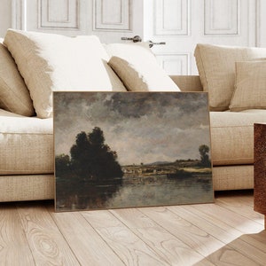 Charles Francois Daubigny Landscape in Stormy Weather | French Scenery Painting, Vintage Agricultural Print, Wall Art Decor, Farmcore Poster