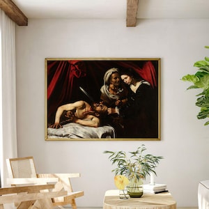 Caravaggio Judith and Holophernes Toulouse | Biblical Painting, Vintage Baroque Period Christian Print, Wall Art, Poster Artwork Picture