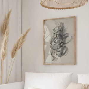 Carel Adolph Lion Cachet Studie No1 | Antique Abstract Charcoal Sketch, Vintage Drawing Print, Minimal Wall Art, Poster, Artwork, Pictures