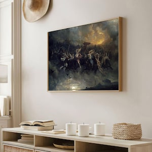Peter Nicolai Arbo The Wild Hunt of Odin | Vintage Scandinavian Folklore Reproduction Painting, Print, Antique Fine Art Wall Poster Artwork