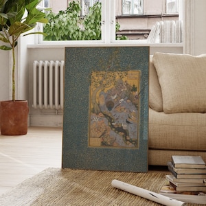 Habiballah of Sava Concourse Of The Birds (Traditional Persian Miniature Art) | Painting, Vintage Print Fine Wall Art Poster Artwork Picture