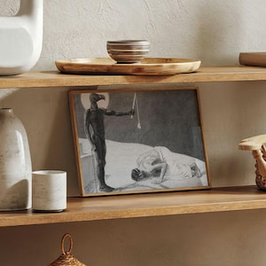 サーシャ・シュナイダー作「マモンとその奴隷」｜悪魔のアートワーク、木版画イラスト、ヴィンテージ・ゲイ・エロティズム・プリント、ファイン・ウォールアート・ポスター