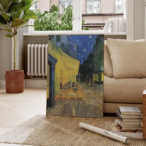 Vincent van Gogh Café Terrace at Night | French Impressionism Painting, Vintage Cityscape Print, Botanical Fine Wall Art Poster Picture