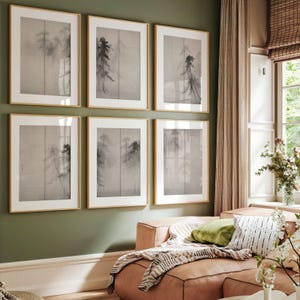 Set of 6 Hasegawa Tōhaku Shōrin-zu byōbu (Pine Trees) Prints | Six Japanese Triptych Posters, Folding Screen Wall Art, Artwork Home Decor
