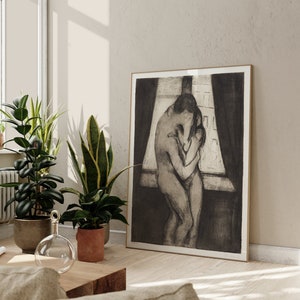 Edvard Munch Der Kuss | Expressionismus Malerei, Vintage Symbolismus Druck, Romantische Liebhaber Wandkunst, Poster Kunstwerk Bild