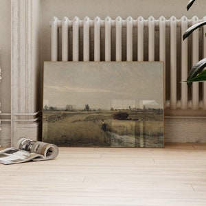 Charles Francois Daubigny Harvest | Dairy Farm Painting, Vintage Rustic Crop Field Print, Farmer's Market Wall Art Decor, Cornfield Poster