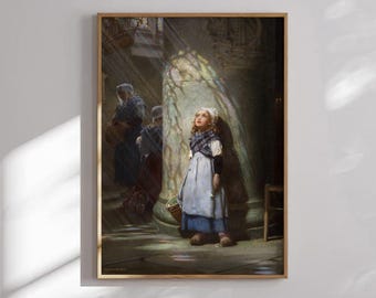 Herbert James Draper, The Golden Rays | Antique Print, Neoclassical Painting, Vintage Wall Art, Poster, Artwork, Picture, Home Decor