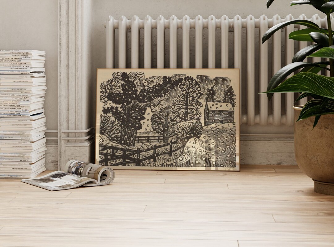 Eric Ravilious Considerable Falls of Snow | Vintage Christmas Woodcut ...