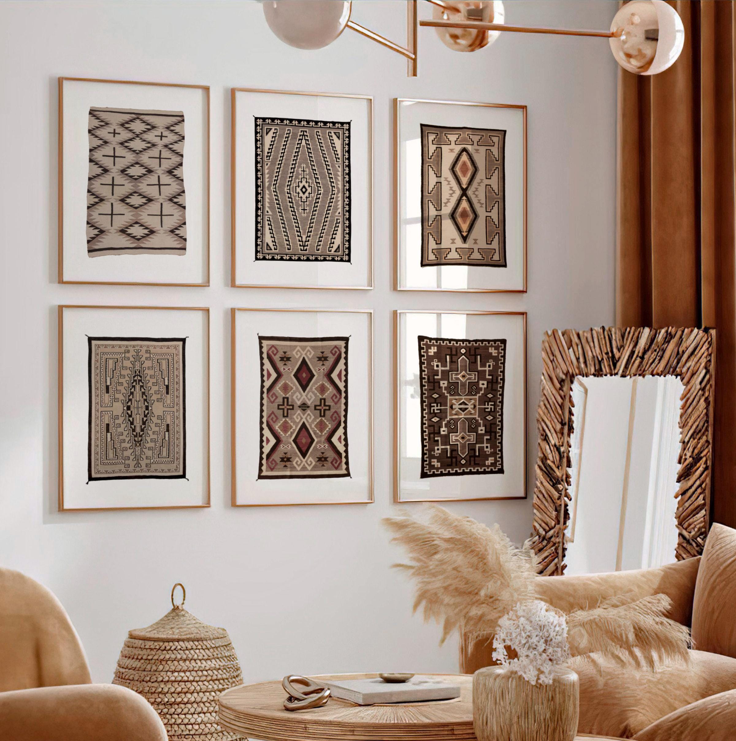 Set of 6 Native North American Crystal Rugs | Six Navajo Prints