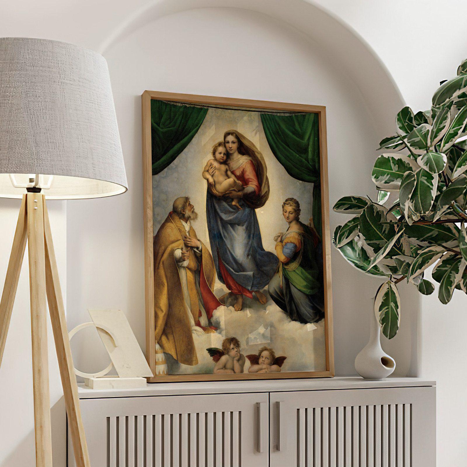 Raphael the Sistine Madonna | Vintage Reproduction Painting Print