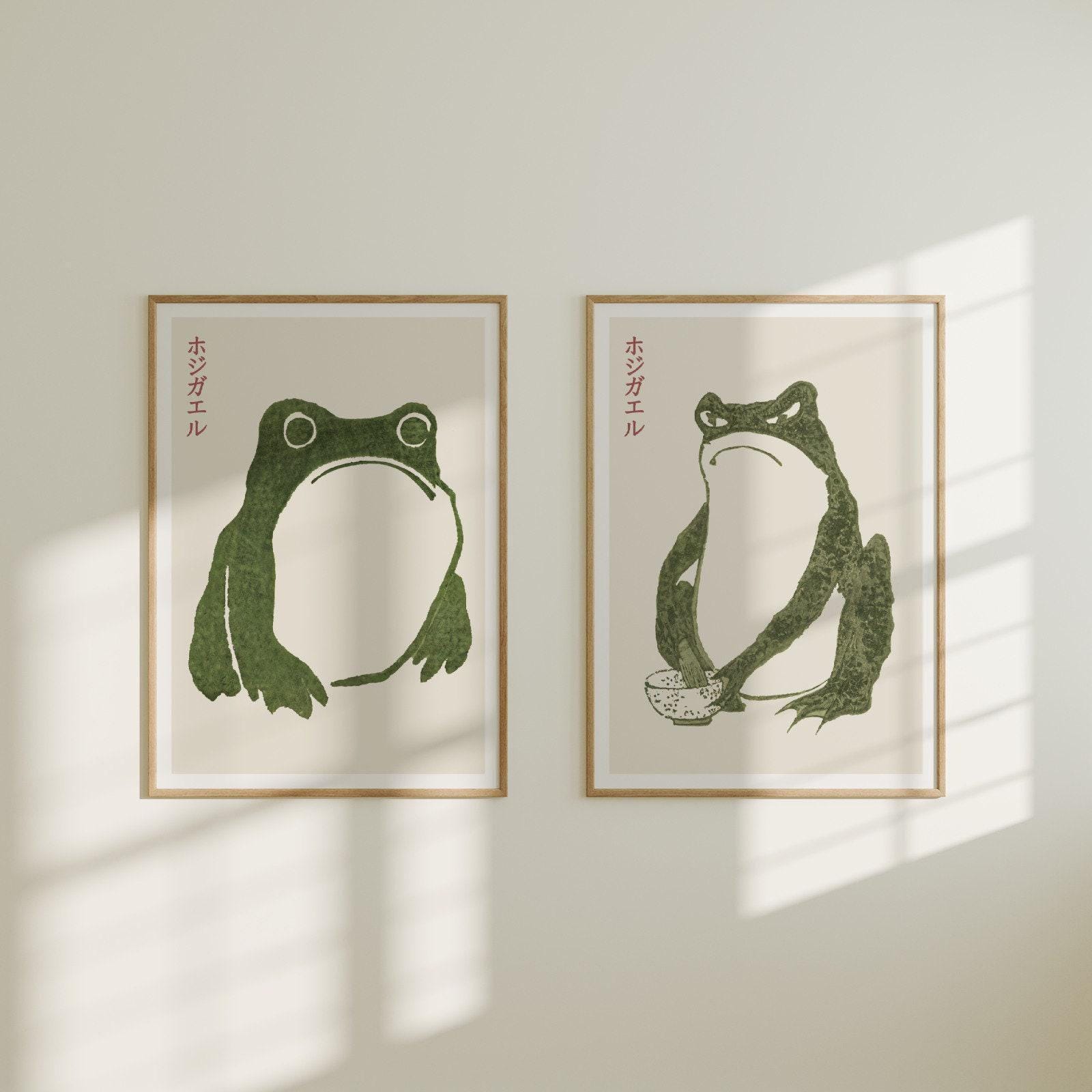 Set of 2 Matsumoto Hoji Frog Prints | Three Japanese Toad Poster