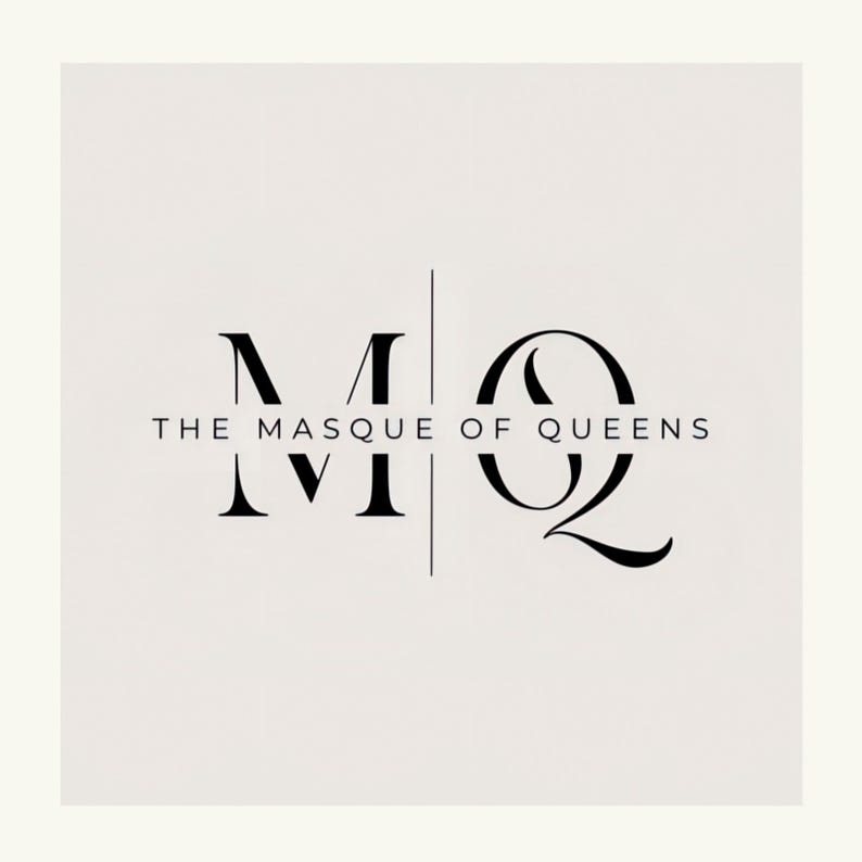 a logo for "The Masque of Queens".