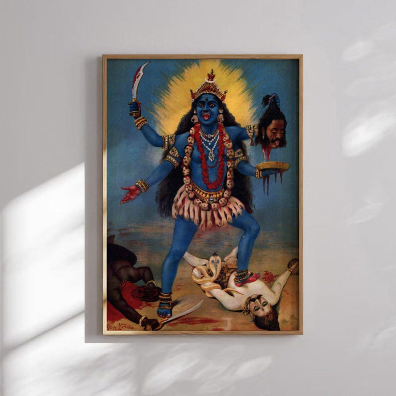 Kali Raja Ravi Raja Ravi Varma Goddess Kali | Indian Portrait Painting, Vintage Hindu ...