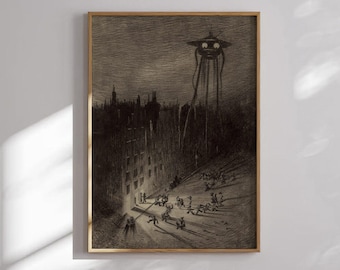 Henrique Alvim Corrêa The War of the Worlds No25 | Martian Invasion Illustration, Victorian Book Print, Fine Wall Art Poster Artwork Picture