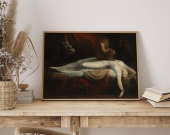 Henry Fuseli The Nightmare | Reproduction Oil Painting, Vintage Gargoyle Print, Antique Halloween Print, Horror Wall Art Poster, Artwork