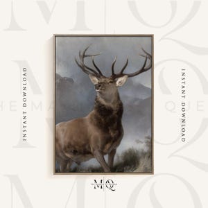 Sir Edwin Henry Landseer Monarch of the Glen | Woodland Stag Painting, Vintage Wild Animal Print, Buck Wall Art, Antlers Poster Artwork