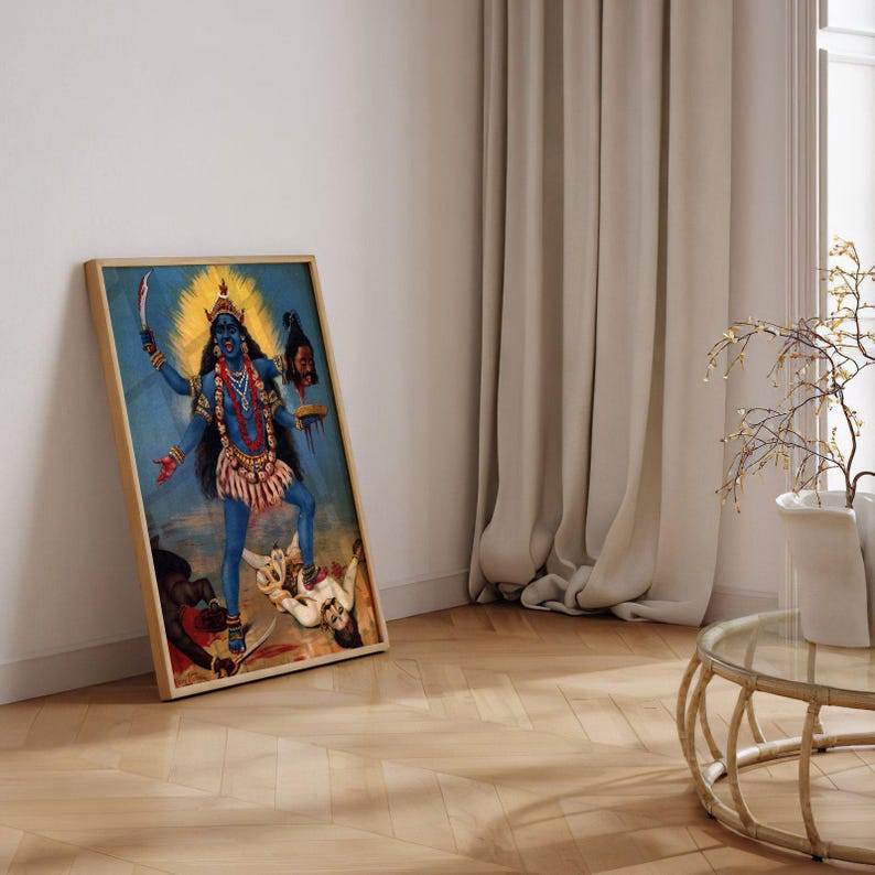 Kali Raja Ravi Raja Ravi Varma Goddess Kali | Indian Portrait Painting, Vintage Hindu ...