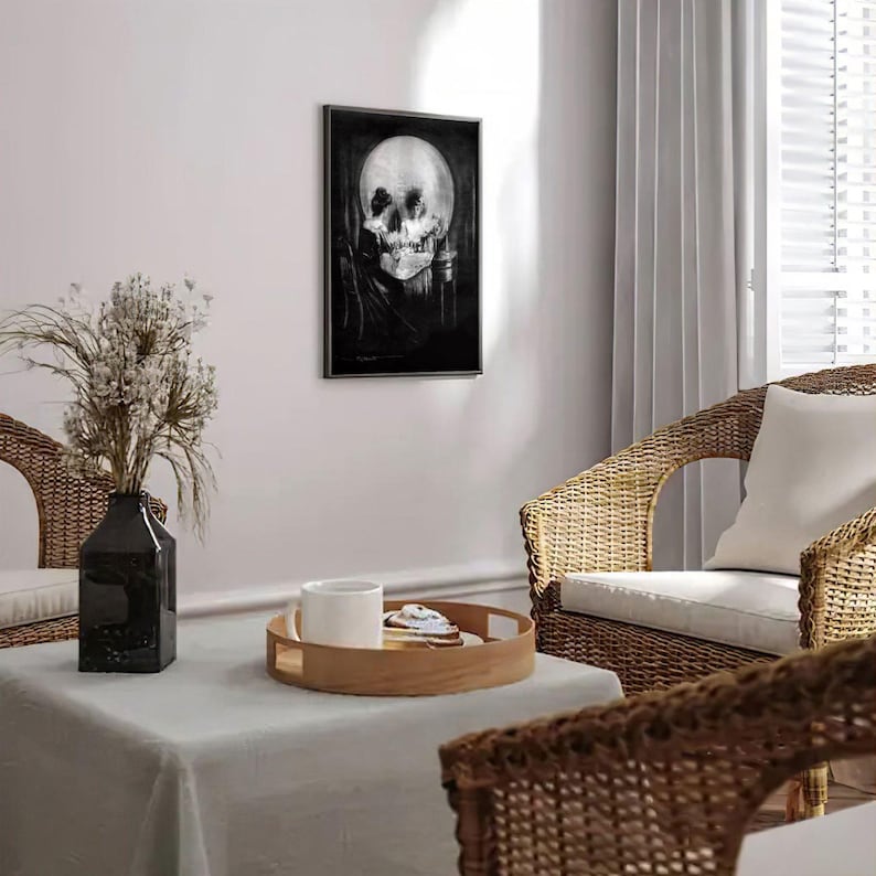 Charles Allan Gilbert Todo es vanidad / Memento Mori Pintura, Impresión vintage de Vanitas, Póster de arte mural fino Imagen de obra de arte de ilusión óptica imagen 1
