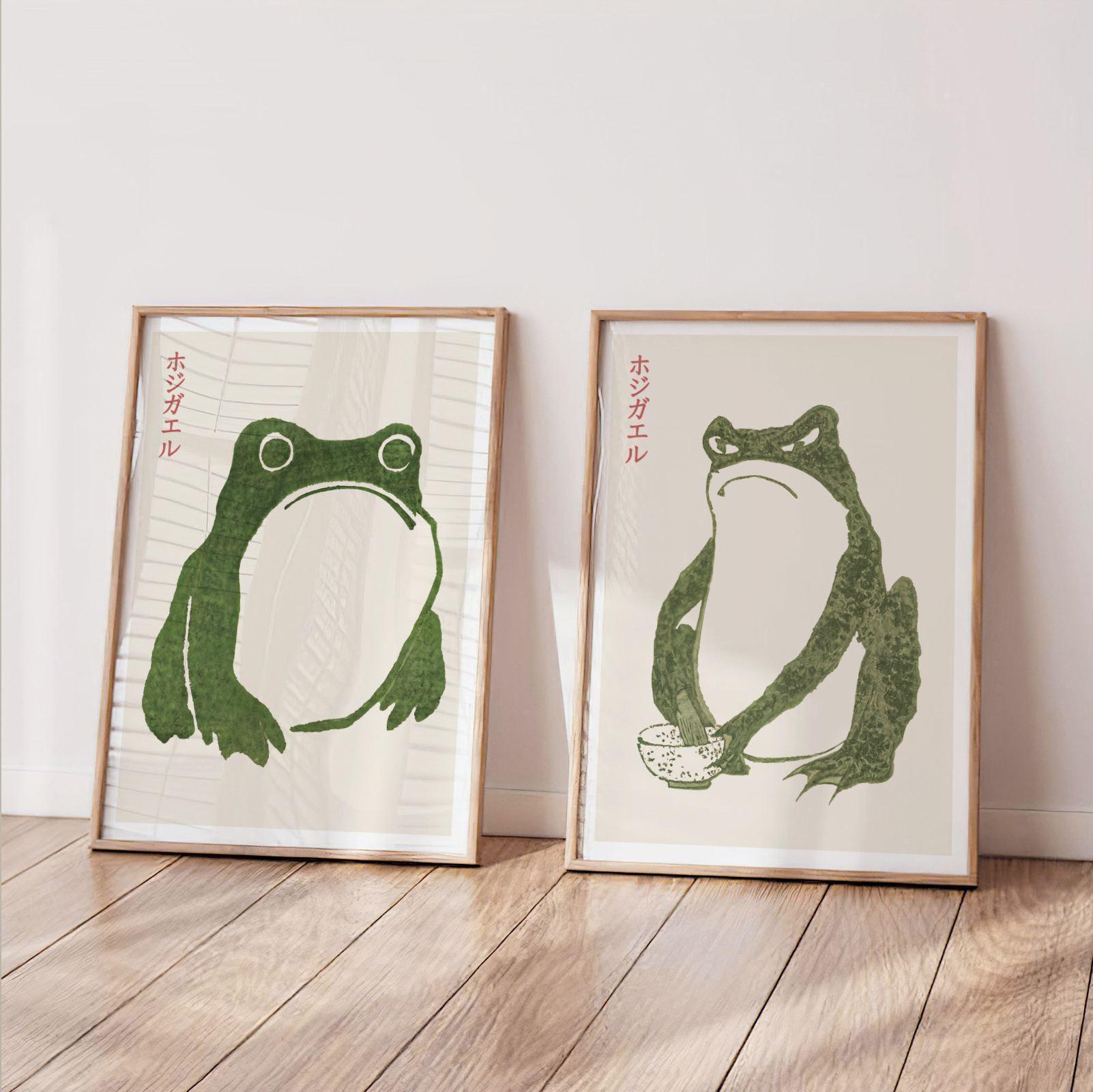 Set of 2 Matsumoto Hoji Frog Prints | Three Japanese Toad Poster