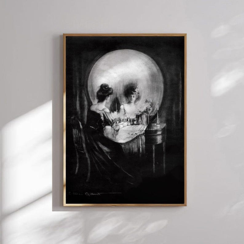 Charles Allan Gilbert Todo es vanidad / Memento Mori Pintura, Impresión vintage de Vanitas, Póster de arte mural fino Imagen de obra de arte de ilusión óptica imagen 2