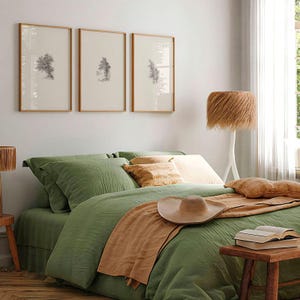 Juego de 3 láminas vintage de dibujos de árboles / Juego de tres pósteres con bocetos de árboles, arte mural A3/A2, obra de arte de naturaleza forestal, decoración del hogar, Adrianus K n.º 15-16-17