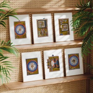 6 Stück Hildegard Von Bingen Buch Göttlicher Werke Drucke | Antikes Visions Gemälde, Katholische Wandkunst, Illustration Poster, Wohnkultur