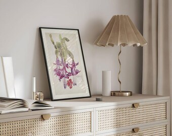 Charles Rennie Mackintosh Cactus Flower | Vintage Art Nouveau Print, Watercolour Painting, Wall Art, Still Life Poster, Picture, Home Decor