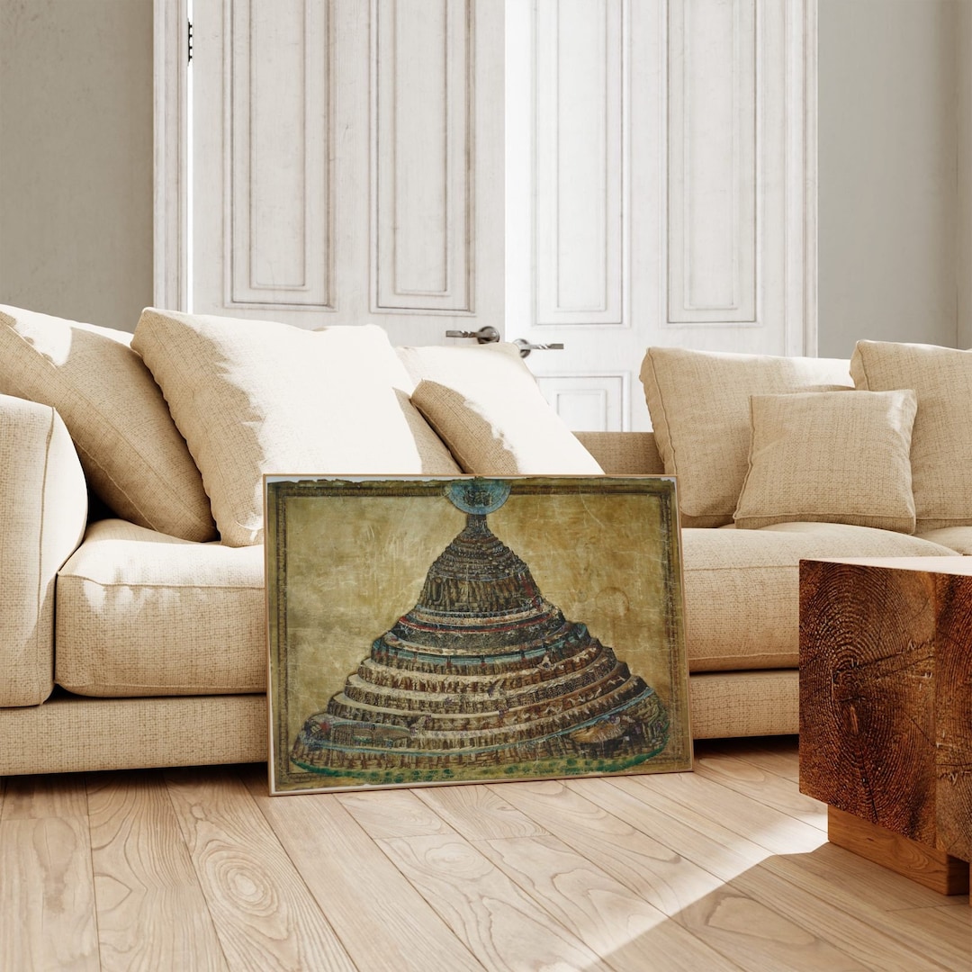 Sandro Botticelli Map of Hell | the Divine Comedy Painting, Vintage ...