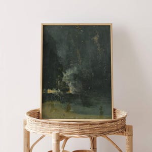 James Abbott McNeill Whistler Nocturne in black and gold The Falling Rocket | Vintage Painting, Print, Antique Fine Art Wall Poster Artwork