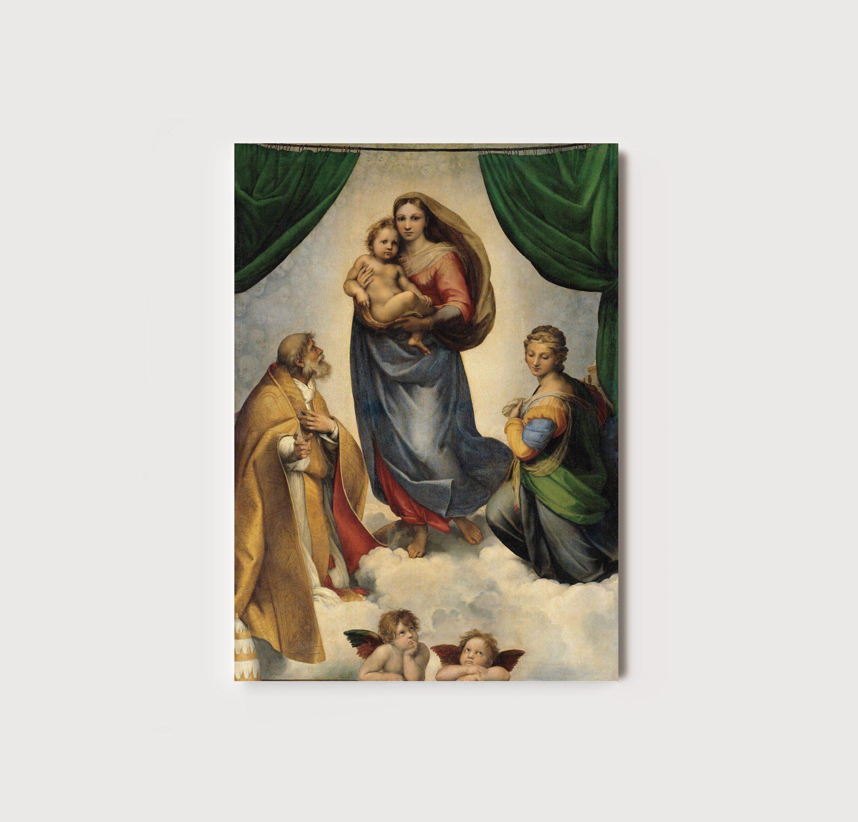 Srstine Madonna Raphael プレイマット OMA Raphael the Sistine Madonna | Vintage Reproduction Painting Print