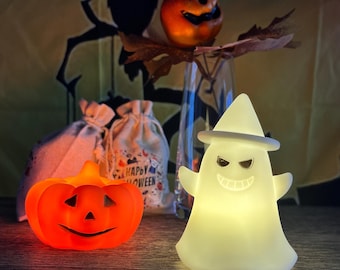 Mini Jack O Lantern, Miniature Light Up Jack O Lantern, Haunted House Accessories, Halloween Minis, Diorama, Fairy Garden, Ghost, Pumpkin