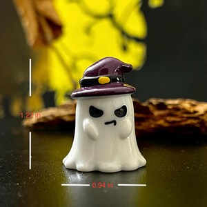 Halloween Decor, Cute Ghost Figurines, Tiny Resin Ghosts, Pumpkin & Witch Hat Ornaments, Spooky Desk Decor, Mini Halloween Gifts Angry Ghost
